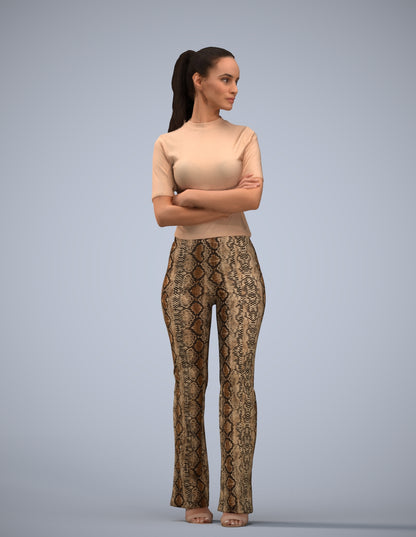 realistic 3D people woman casual standing, render-ready for V-Ray and Corona, FBX OBJ