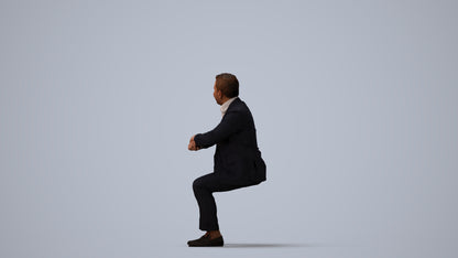 realistic 3D man business, scanned archviz people for Blender and 3ds Max, three-quarter view render