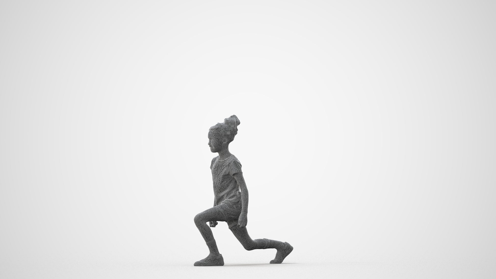 realistic 3D girl casual kids, scanned archviz people for Blender and 3ds Max, square thumbnail
