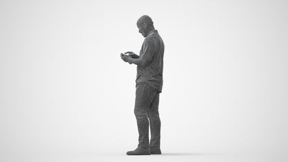 3D human model man casual standing, photogrammetry scanned person for archviz, square thumbnail