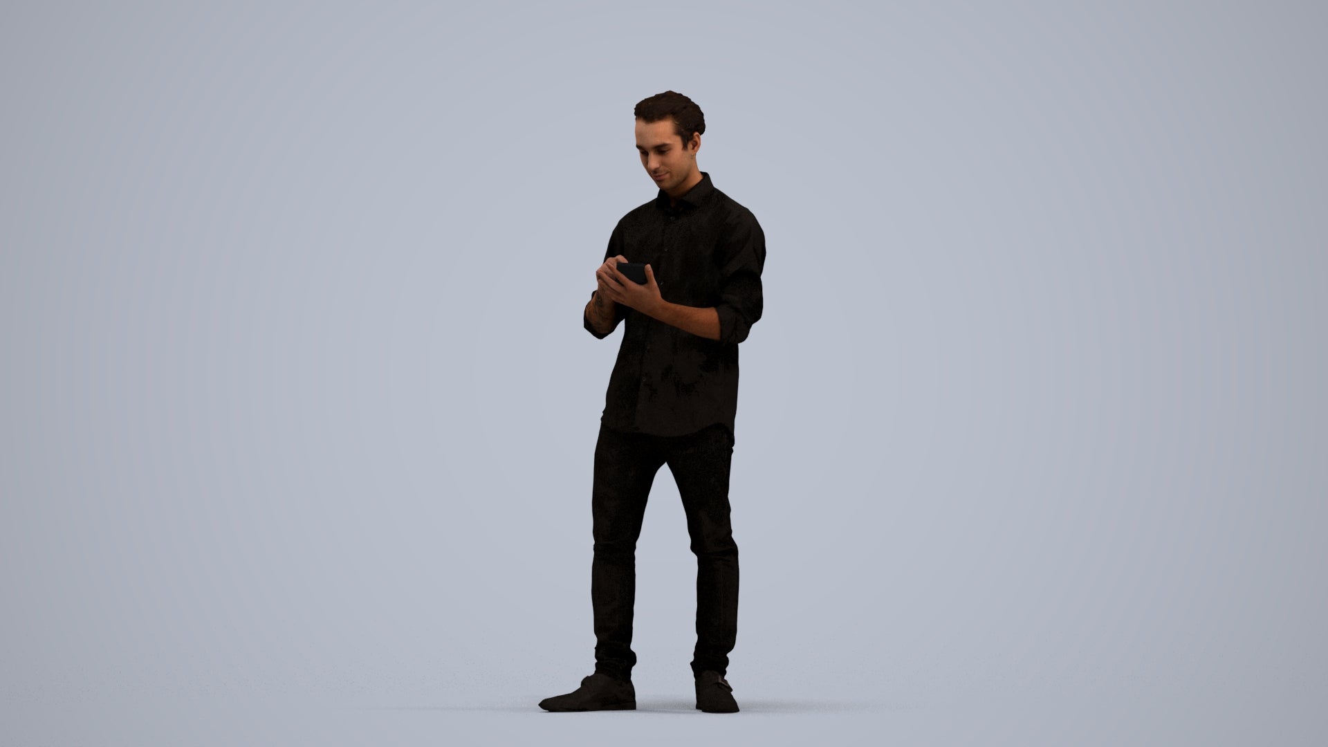 scanned 3D man casual standing, photogrammetry people for Enscape and V-Ray, standing pose render