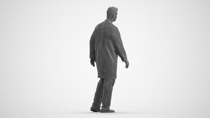 3D people model man medical, scanned human for 3ds Max rendering, wireframe front view