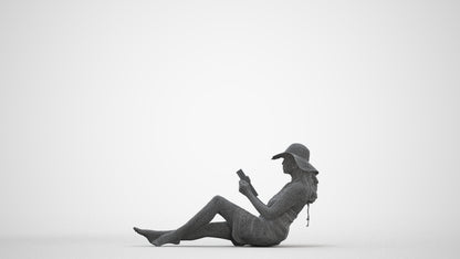 3D scanned woman pool, photorealistic archviz people for Enscape and SketchUp, three-quarter front view render