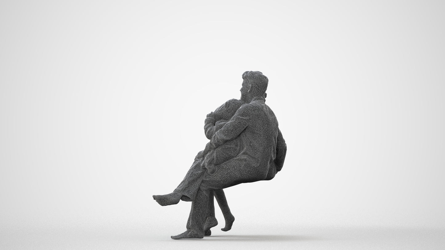 3D people model girl kids, scanned human for 3ds Max rendering, square thumbnail