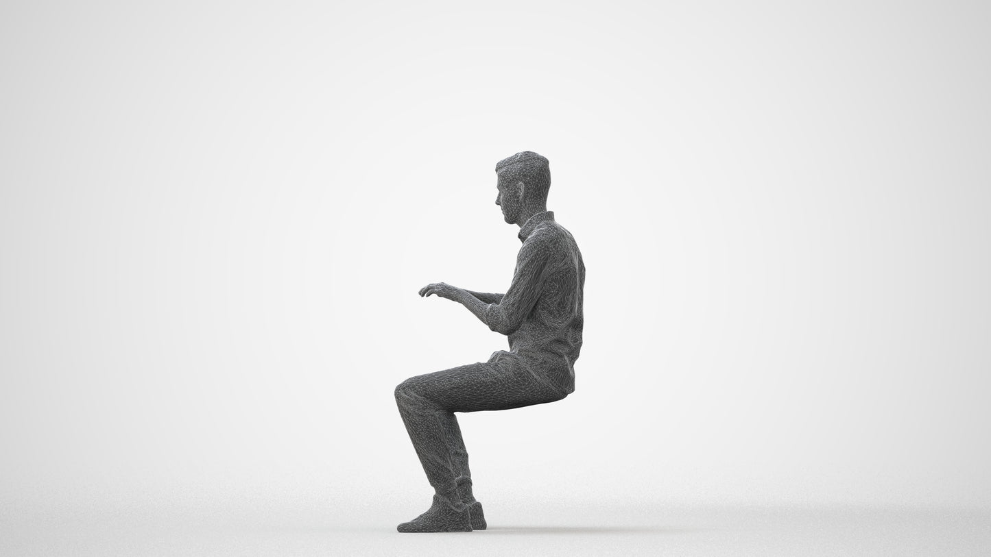 realistic 3D man casual business, scanned archviz people for Blender and 3ds Max, square thumbnail