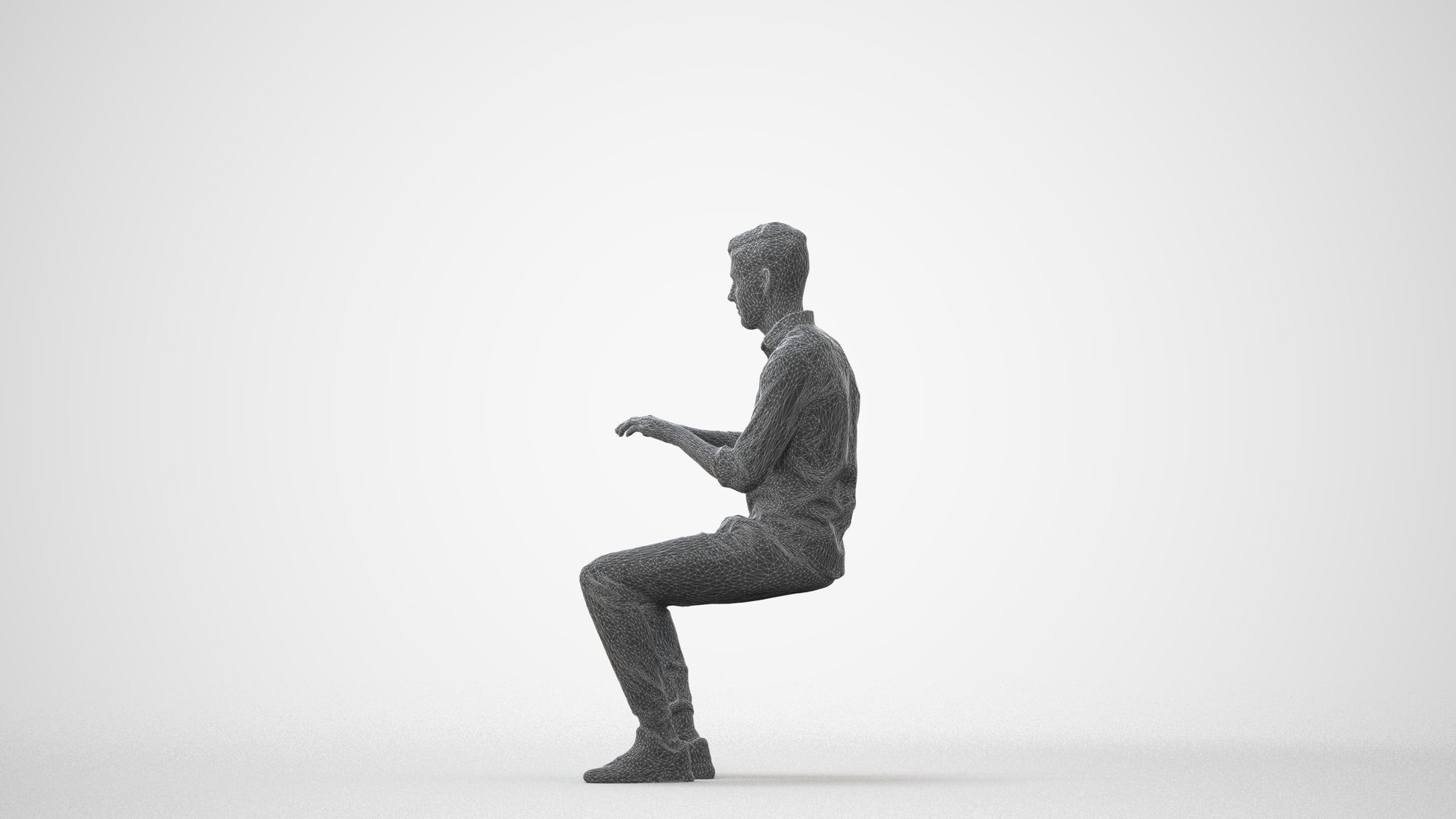 realistic 3D man casual business, scanned archviz people for Blender and 3ds Max, square thumbnail