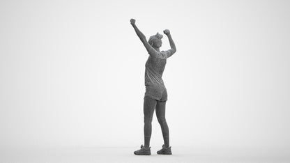 photogrammetry 3D woman sport, realistic human model archviz FBX, wireframe front view