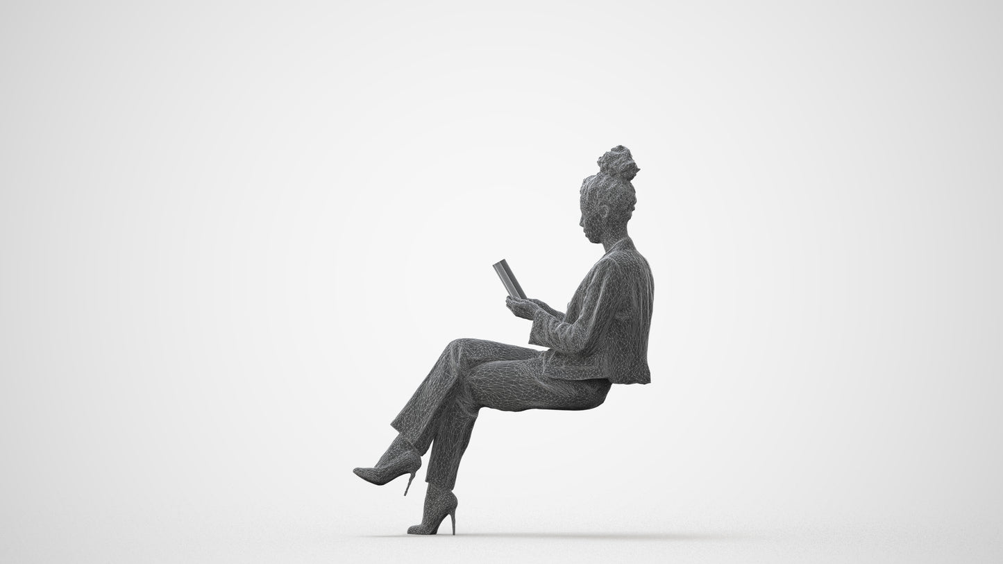 3D scanned woman business, photorealistic archviz people for Enscape and SketchUp, square thumbnail