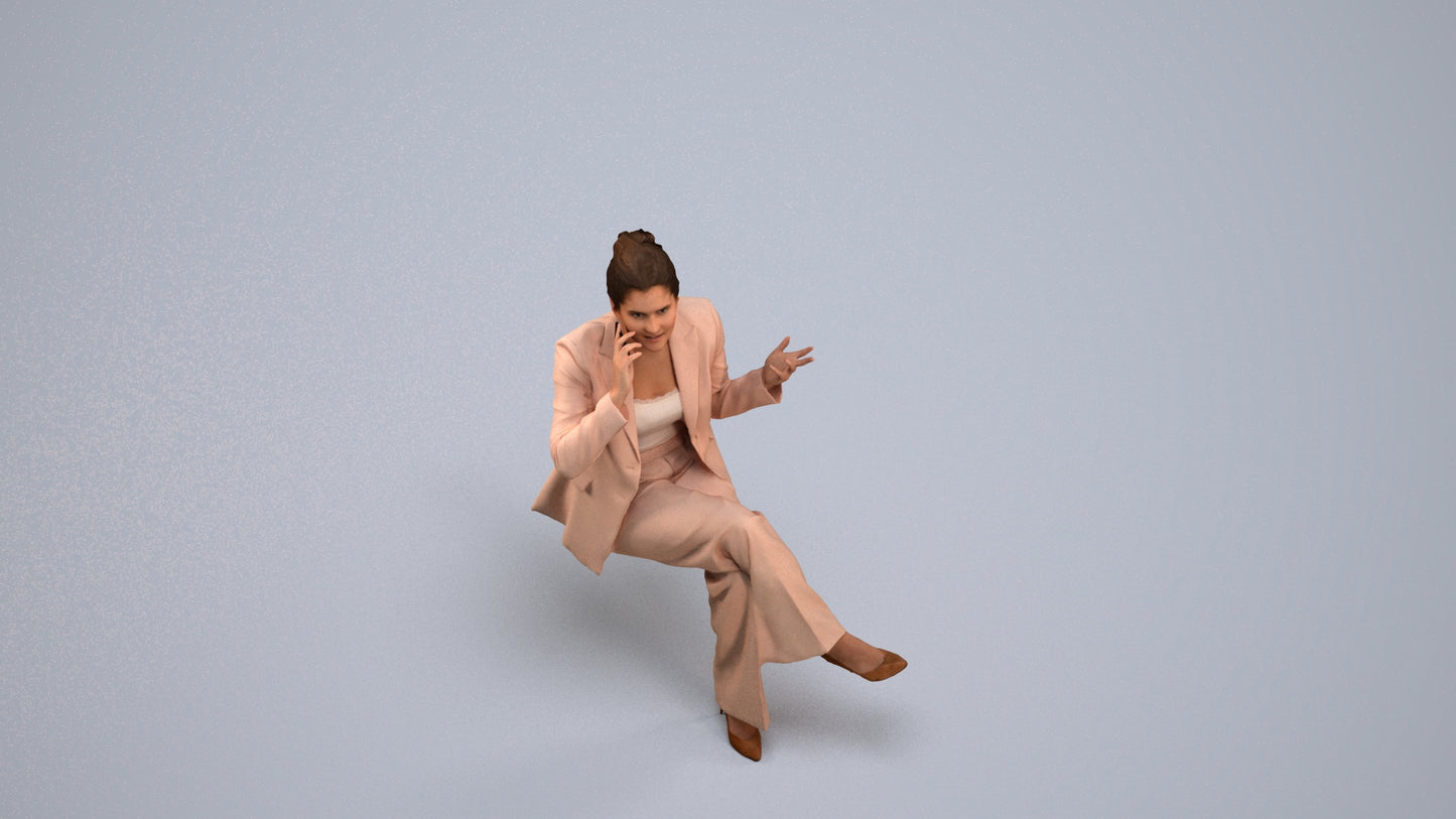 3D scanned woman business, photorealistic archviz people for Enscape and SketchUp, back view render
