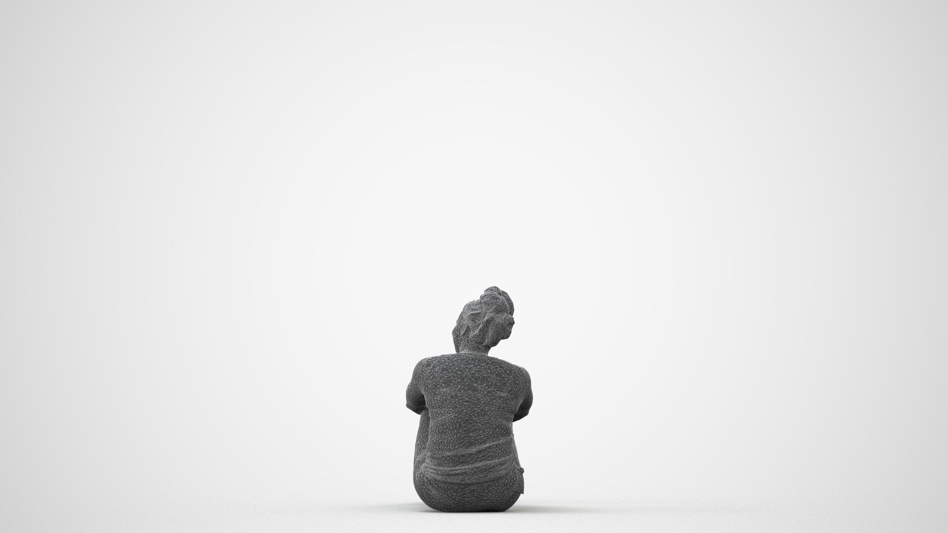 realistic 3D human woman casual sitting, archviz people FBX OBJ for Blender, square thumbnail