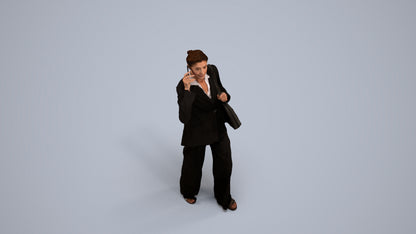 photogrammetry 3D senior woman business, realistic human model archviz FBX, back view render