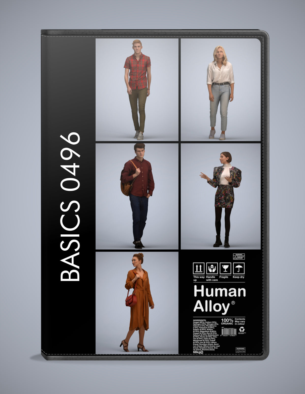 3D people models walking bundle, 5 scanned humans for 3ds Max rendering