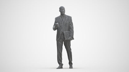 photogrammetry 3D man business, realistic human model archviz FBX, three-quarter front view render