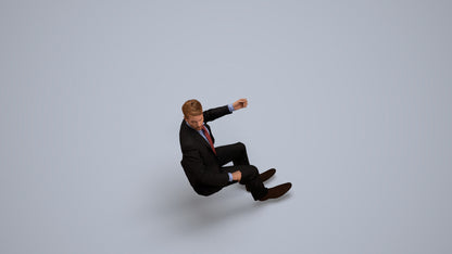 3D people model man business driving, scanned human for 3ds Max rendering, back view render