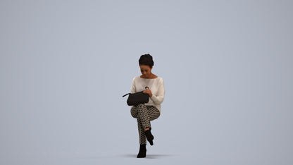 scanned 3D woman casual kids, photogrammetry people for Enscape and V-Ray, standing pose render