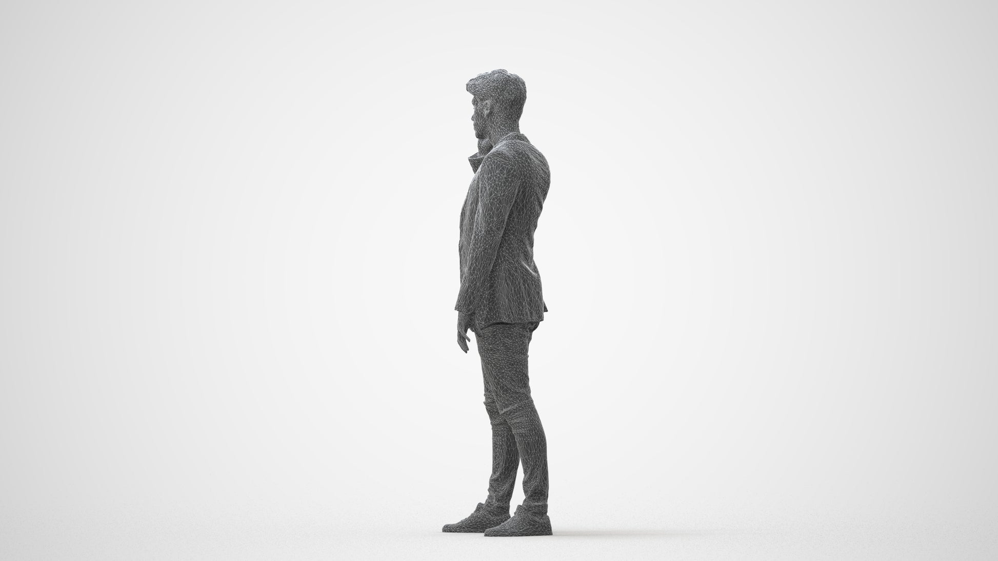 realistic 3D human man casual standing, archviz people FBX OBJ for Blender, square thumbnail