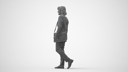 realistic 3D man business walking, scanned archviz people for Blender and 3ds Max, square thumbnail
