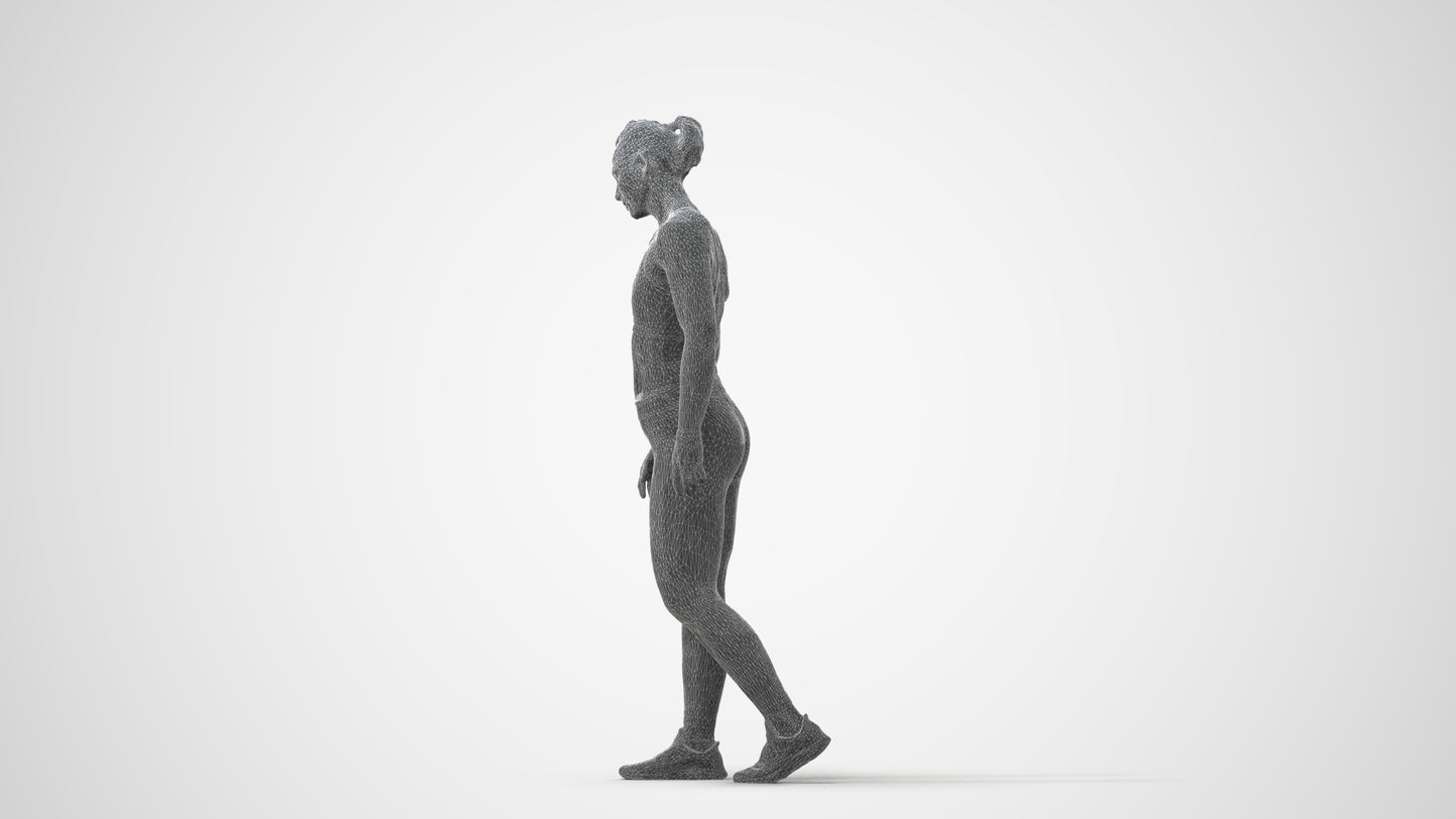 3D people model woman sport, scanned human for 3ds Max rendering, square thumbnail