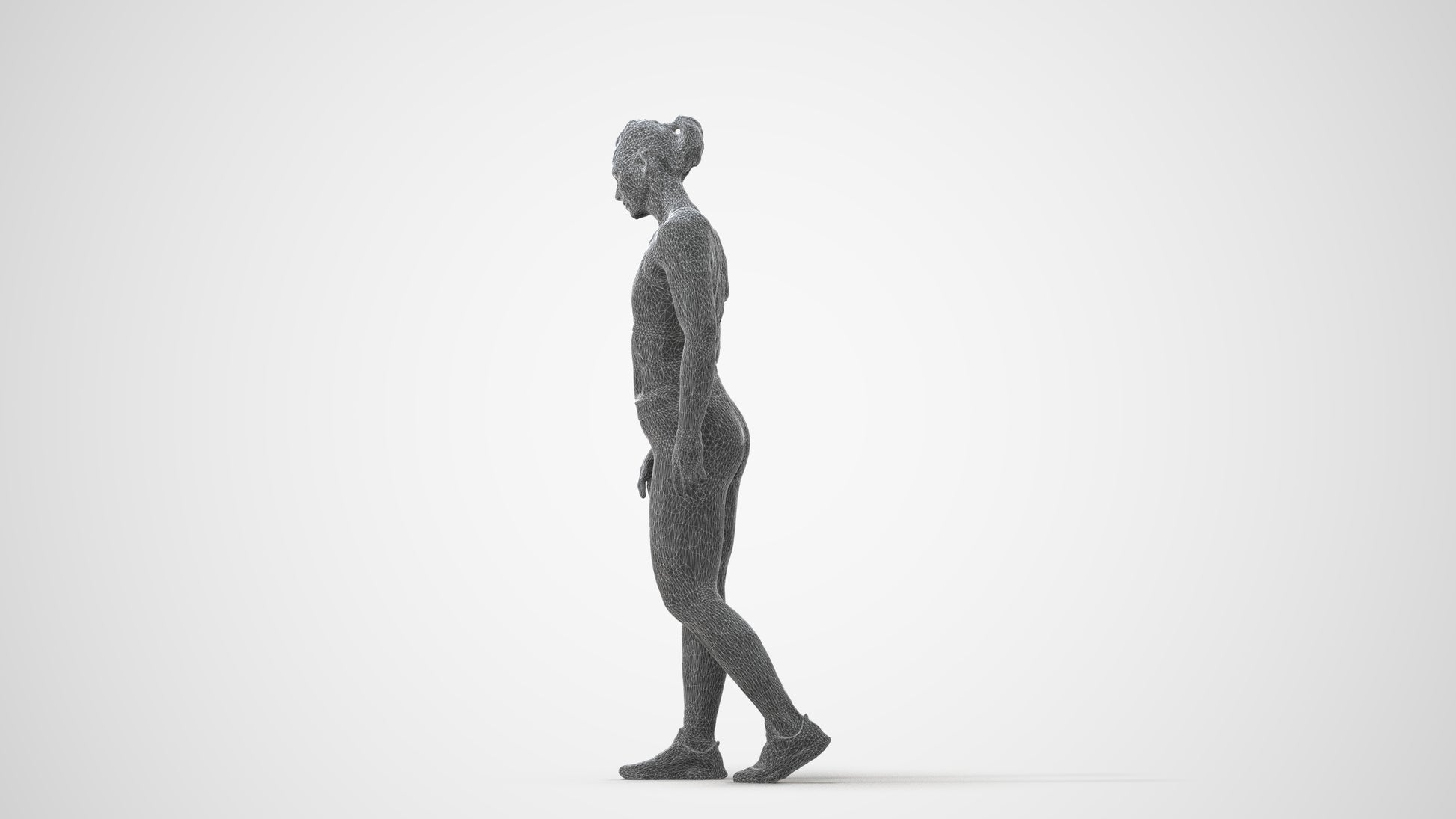 3D people model woman sport, scanned human for 3ds Max rendering, square thumbnail