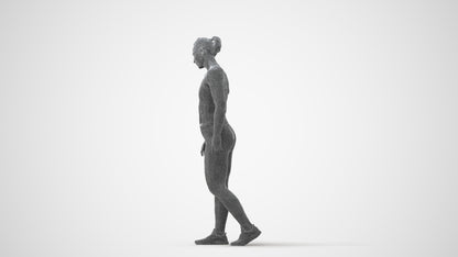 3D people model woman sport, scanned human for 3ds Max rendering, square thumbnail