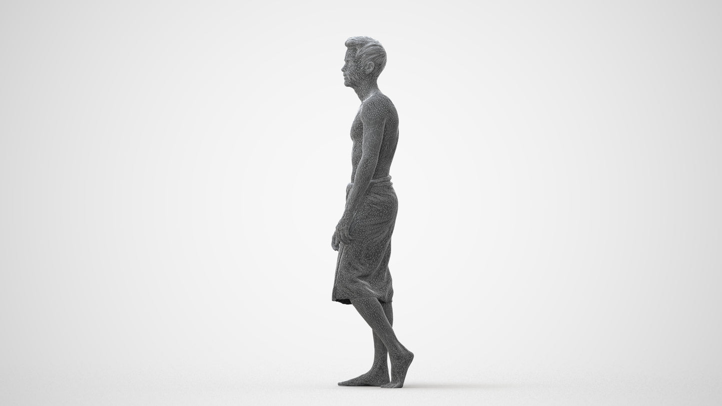 photogrammetry 3D man sport, realistic human model archviz FBX, square thumbnail