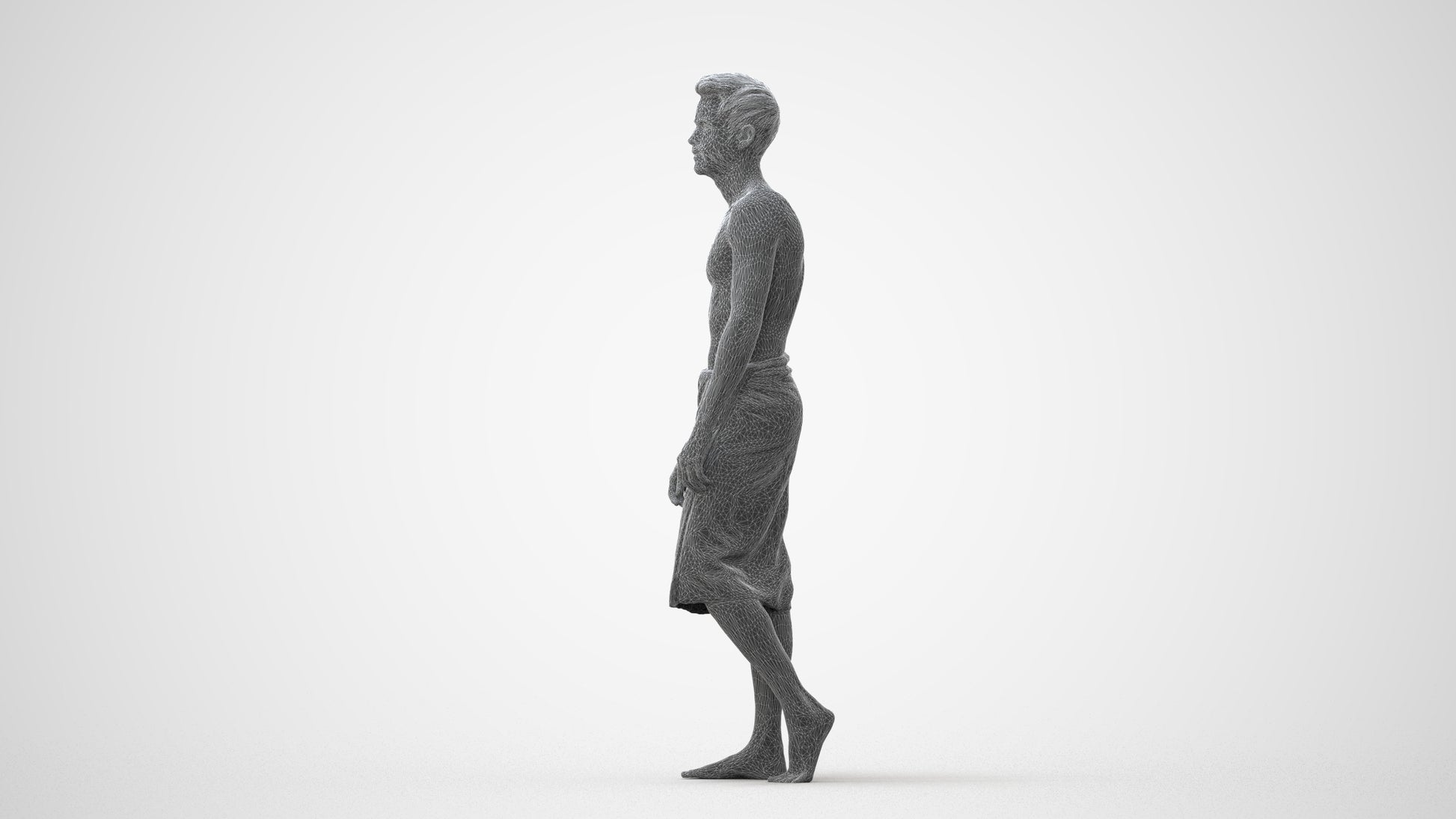 photogrammetry 3D man sport, realistic human model archviz FBX, square thumbnail