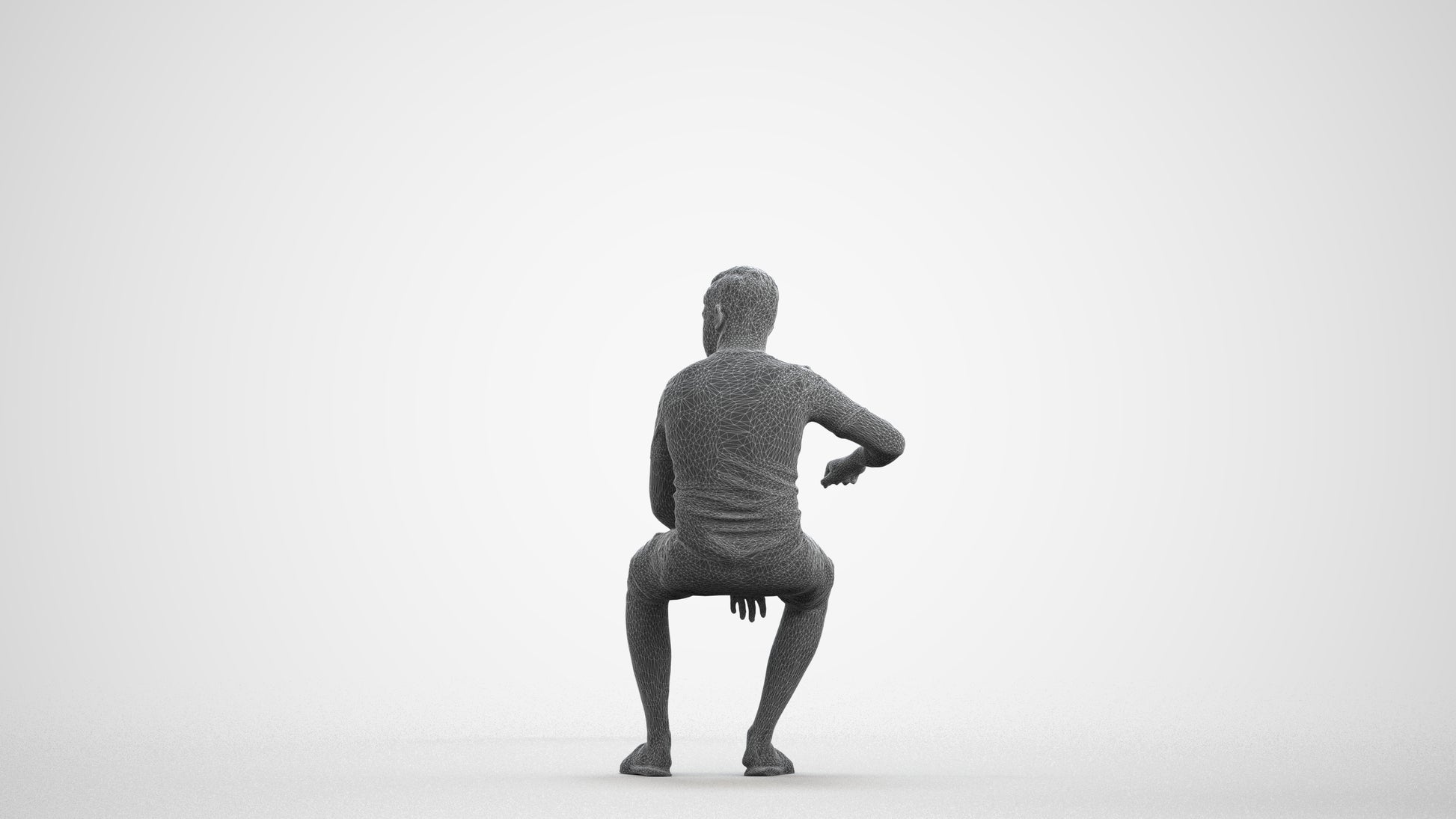 scanned 3D boy casual kids, photogrammetry people for Enscape and V-Ray, wireframe front view