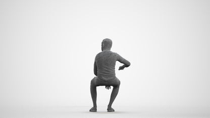 scanned 3D boy casual kids, photogrammetry people for Enscape and V-Ray, wireframe front view