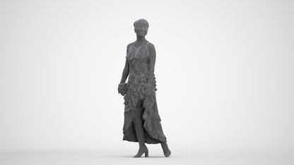 photogrammetry 3D woman formal formalaffairs, realistic human model archviz FBX, three-quarter front view render