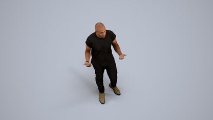 photogrammetry 3D man casual standing, realistic human model archviz FBX, back view render
