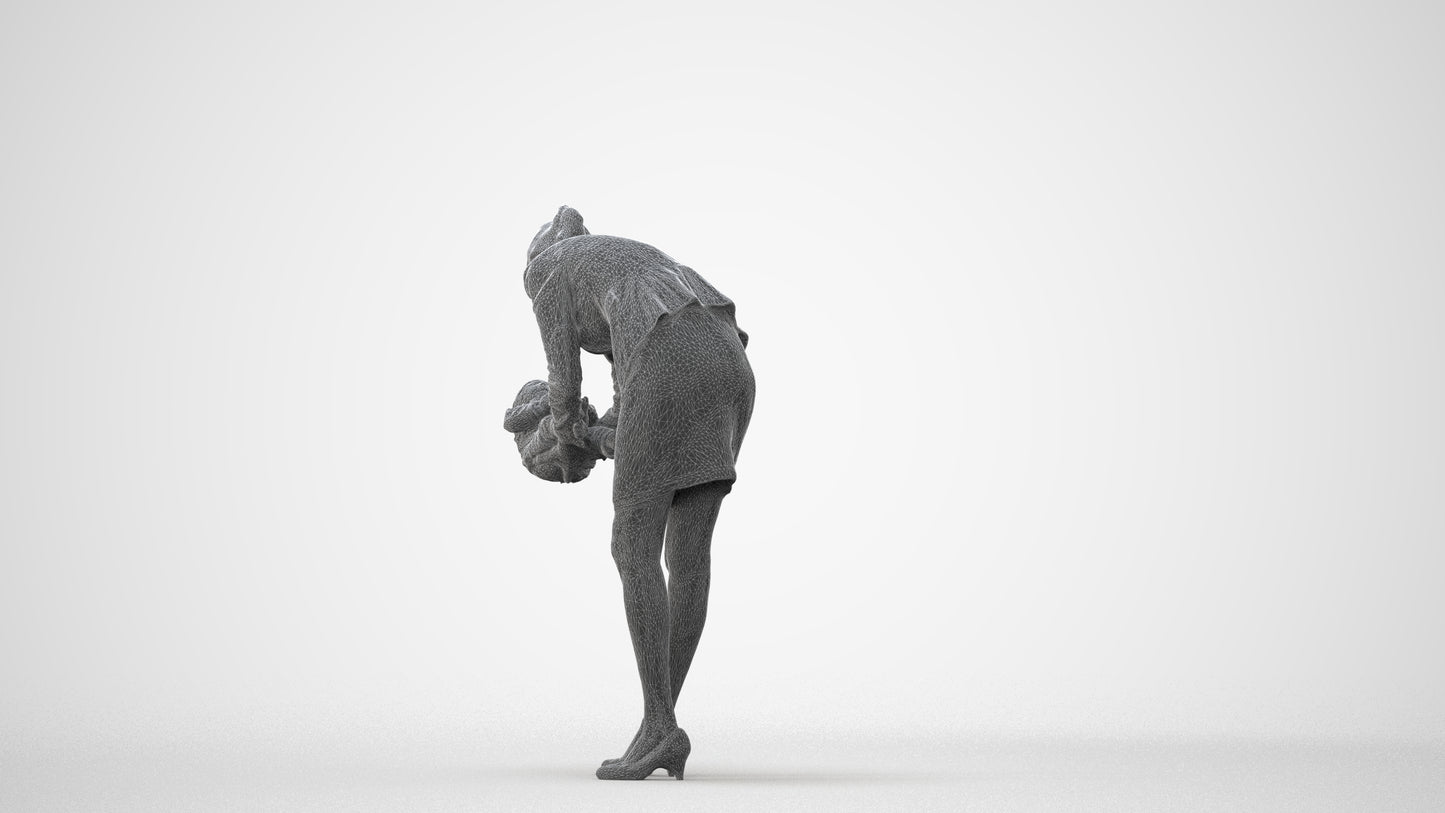 3D people model girl business kids, scanned human for 3ds Max rendering, square thumbnail