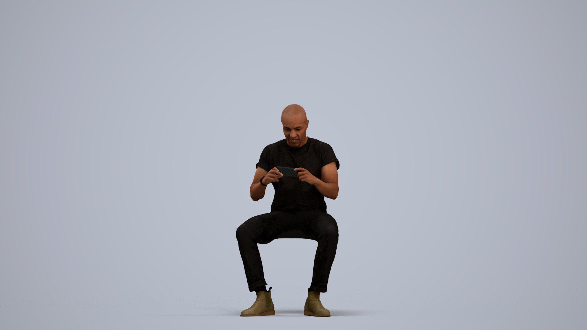 realistic 3D people man casual sitting, render-ready for V-Ray and Corona, FBX OBJ, standing pose render
