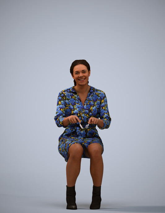 photogrammetry 3D woman casual business, realistic human model archviz FBX