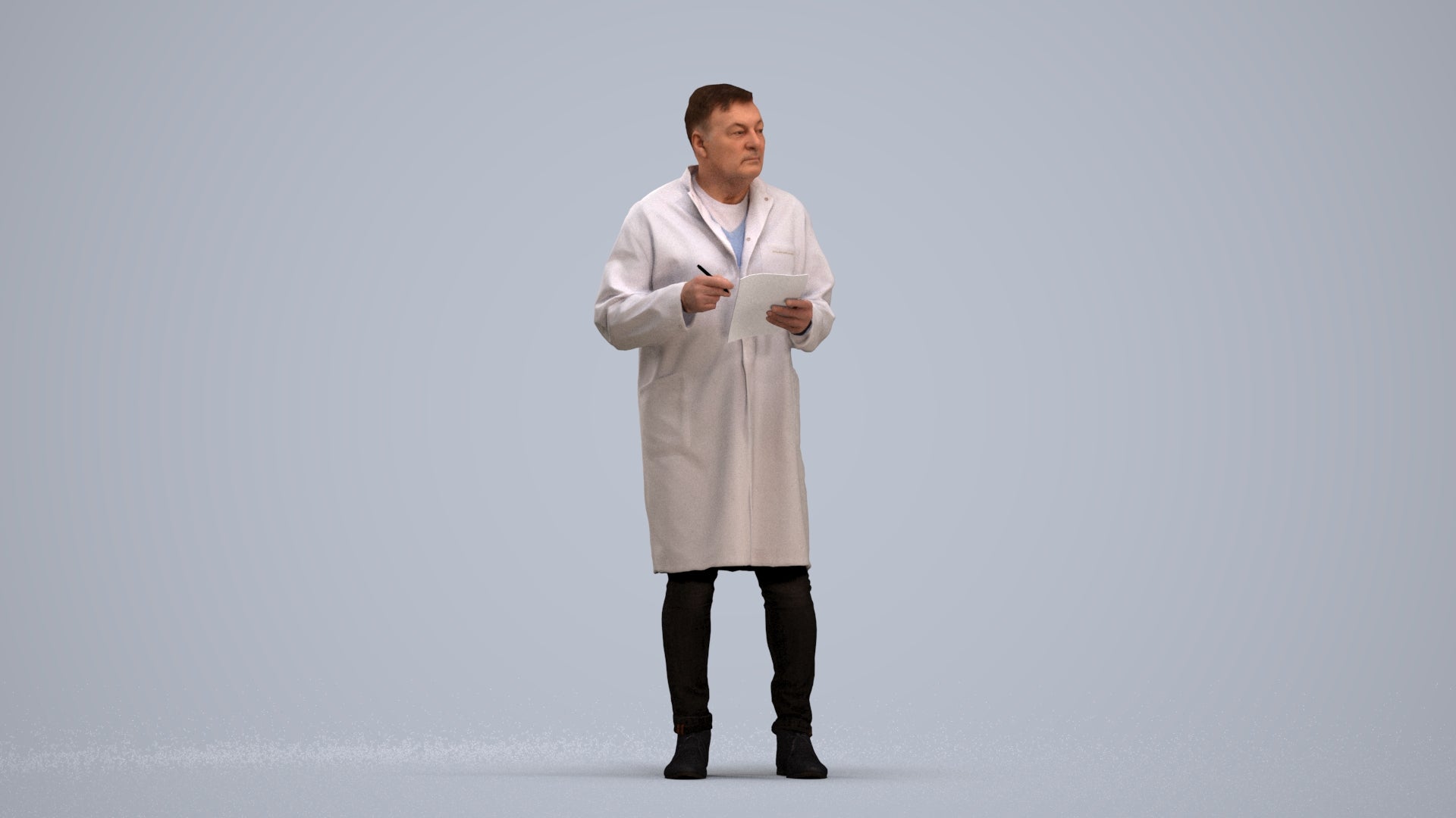 realistic 3D people man medical, render-ready for V-Ray and Corona, FBX OBJ, standing pose render