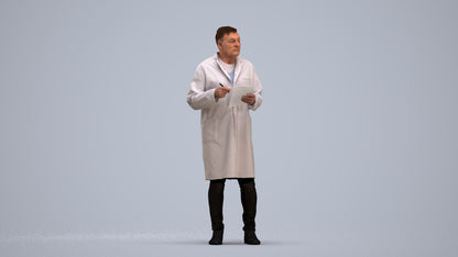realistic 3D people man medical, render-ready for V-Ray and Corona, FBX OBJ, standing pose render
