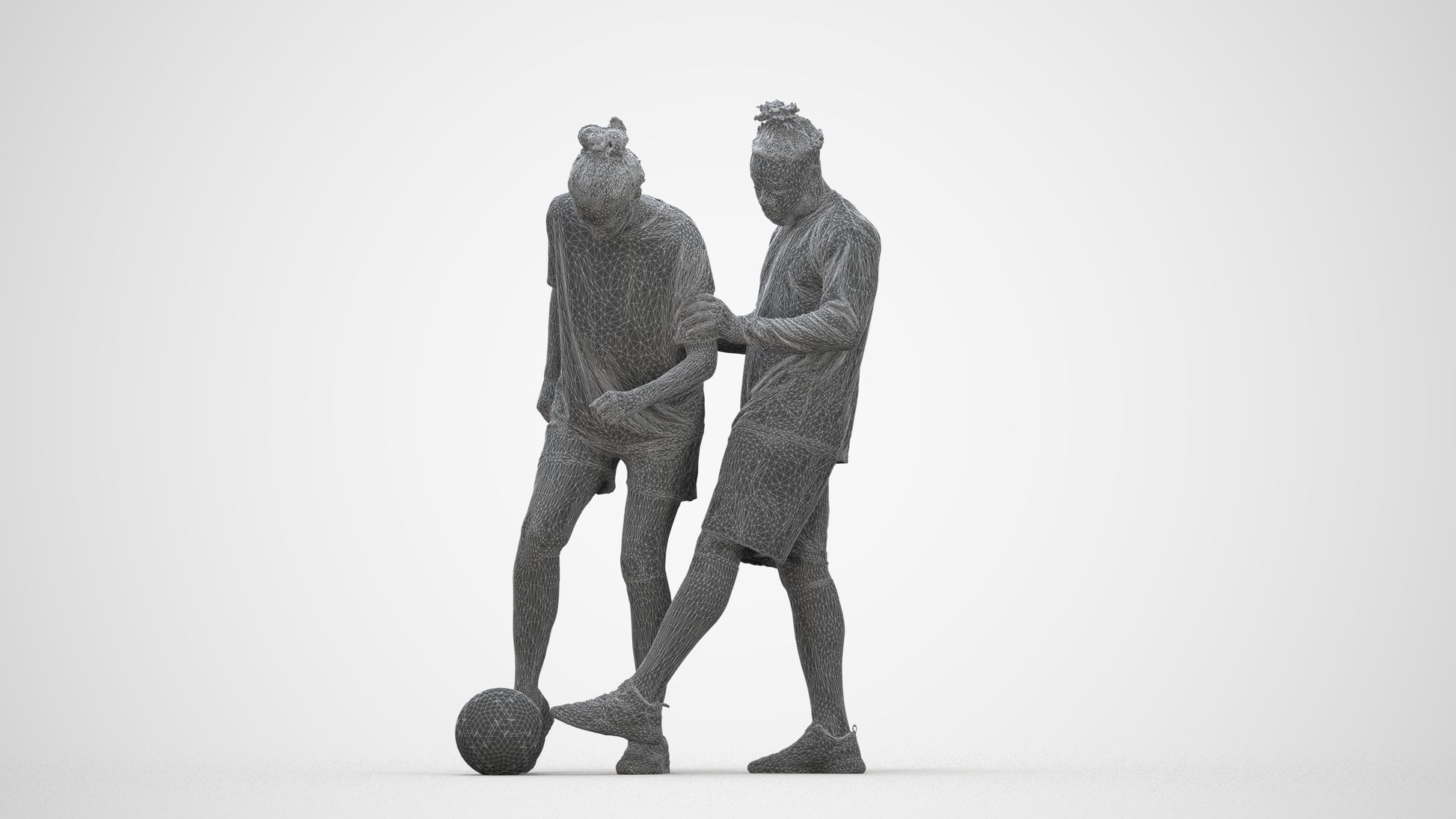 scanned 3D woman sport, photogrammetry people for Enscape and V-Ray, wireframe back view
