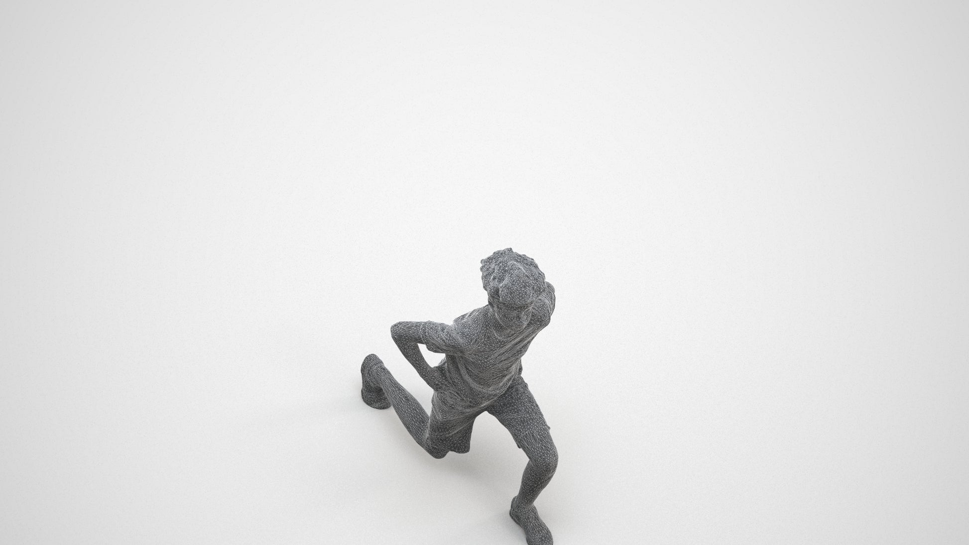3D people model boy casual kids, scanned human for 3ds Max rendering, wireframe three-quarter view