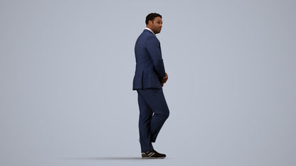 realistic 3D man business, scanned archviz people for Blender and 3ds Max, side view render