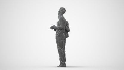 scanned 3D senior woman business shopping, photogrammetry people for Enscape and V-Ray, square thumbnail