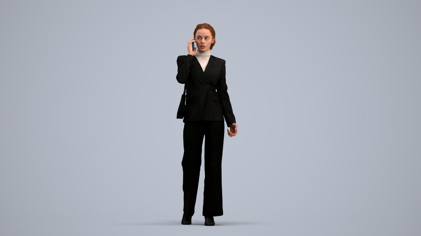 scanned 3D woman business, photogrammetry people for Enscape and V-Ray, standing pose render