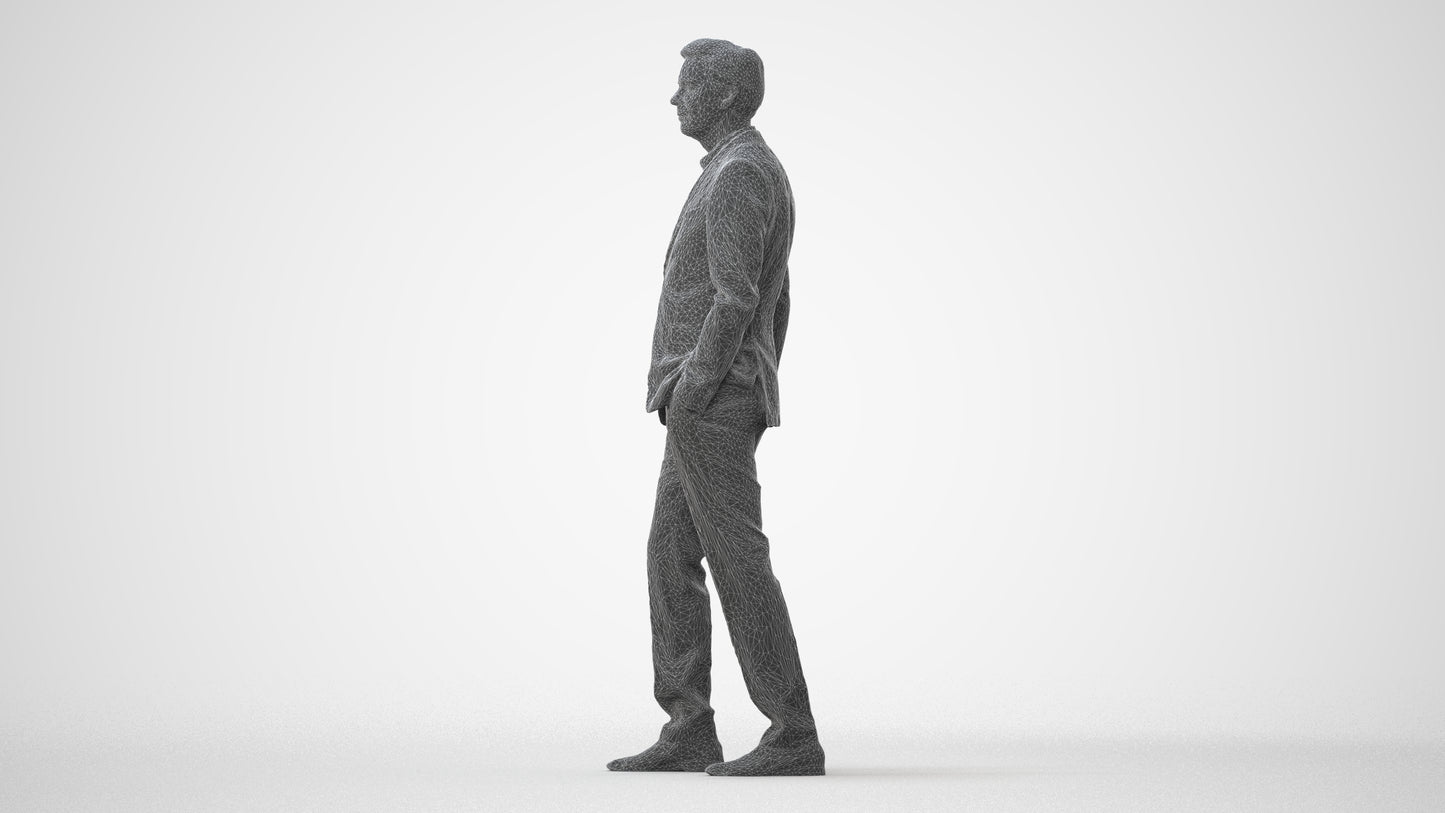scanned 3D man business, photogrammetry people for Enscape and V-Ray, square thumbnail