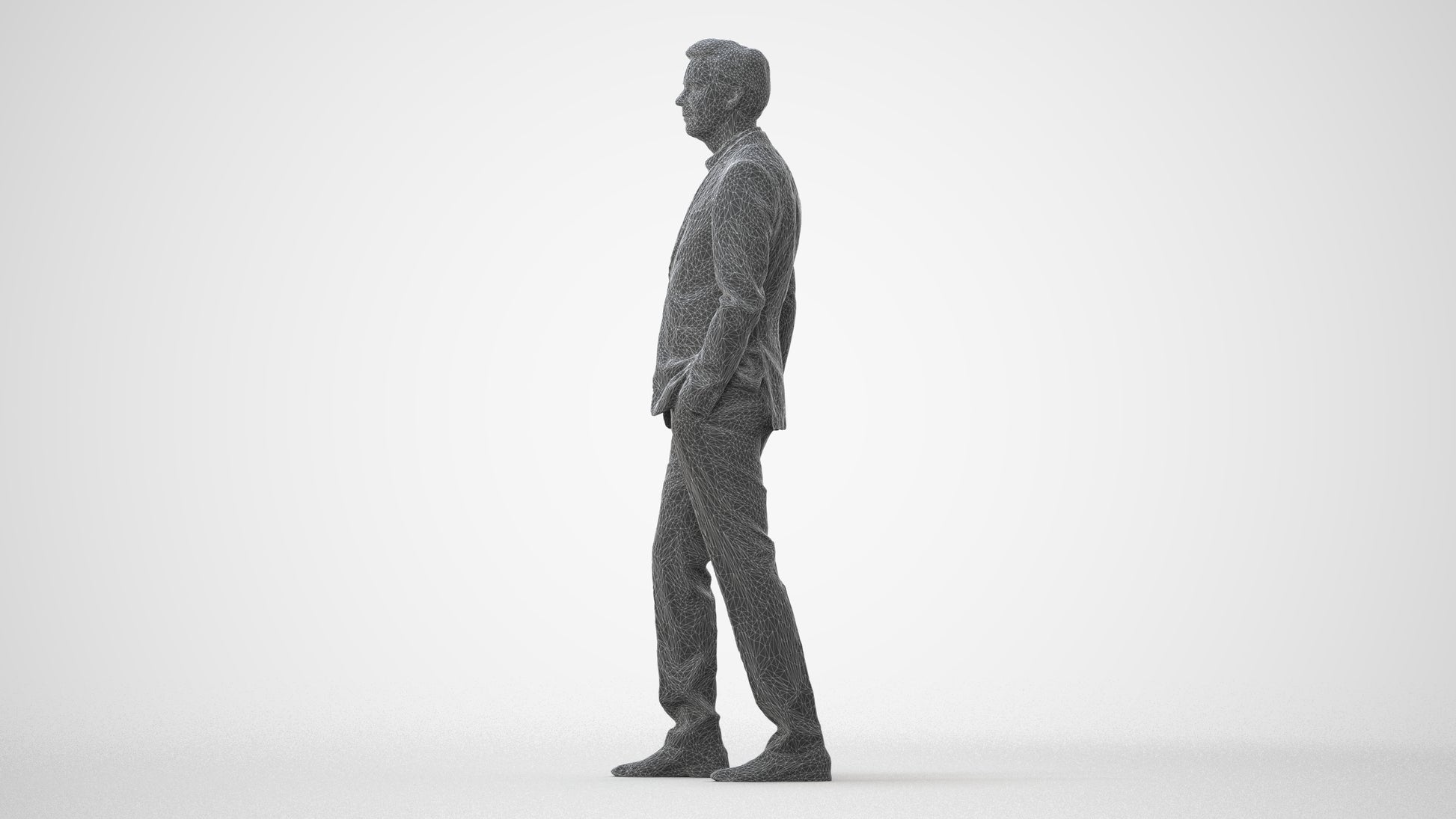 scanned 3D man business, photogrammetry people for Enscape and V-Ray, square thumbnail
