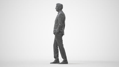 scanned 3D man business, photogrammetry people for Enscape and V-Ray, square thumbnail