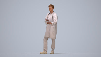 3D human model man medical, photogrammetry scanned person for archviz, top-down view render