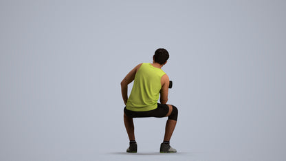 3D people model man sport, scanned human for 3ds Max rendering, front view render
