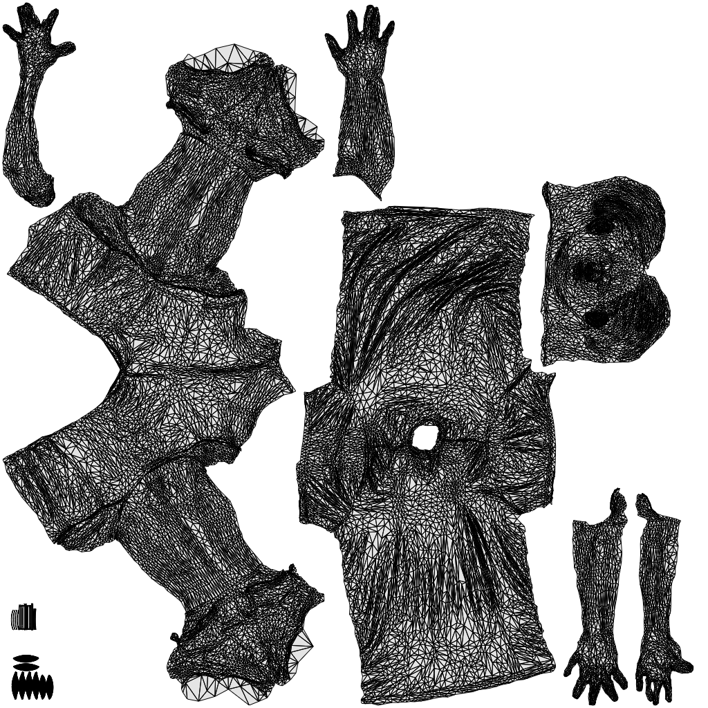 3D people model boy sport, scanned human for 3ds Max rendering, wireframe top-down view