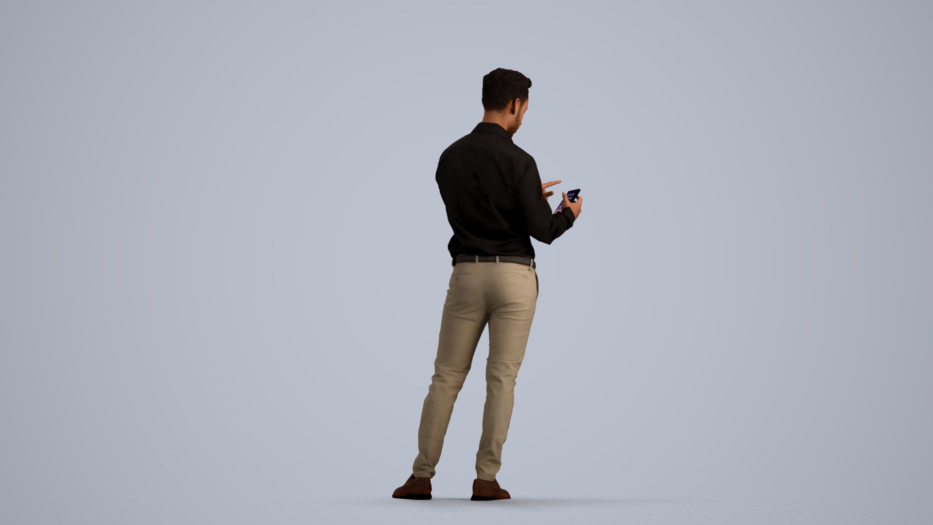 realistic 3D people man business standing, render-ready for V-Ray and Corona, FBX OBJ, front view render