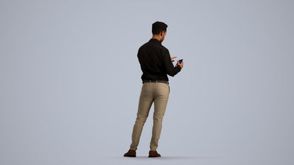 realistic 3D people man business standing, render-ready for V-Ray and Corona, FBX OBJ, front view render
