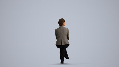 photogrammetry 3D woman business, realistic human model archviz FBX, front view render