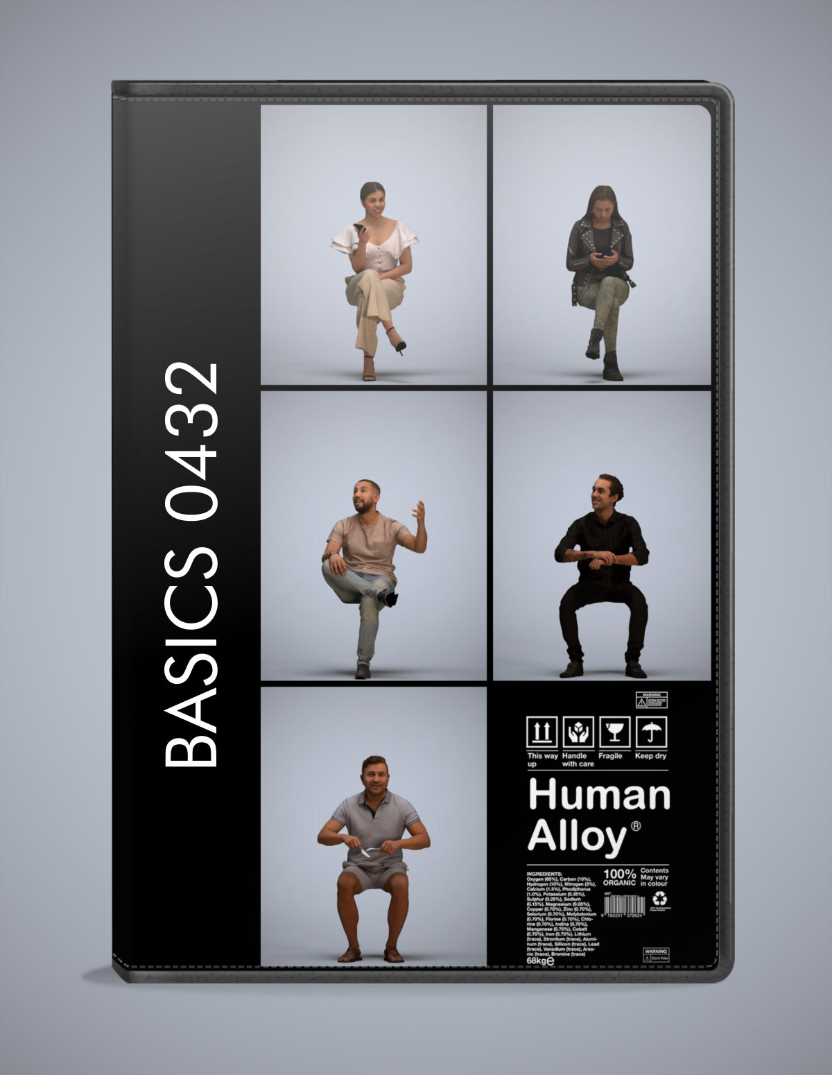 3D people models sitting bundle, 5 scanned humans for 3ds Max rendering